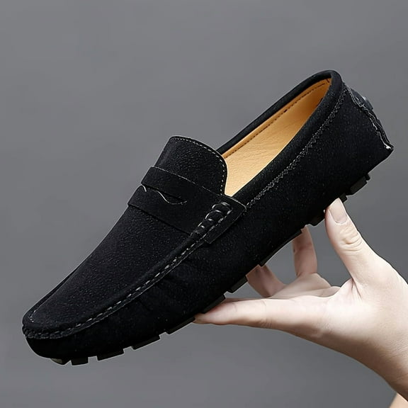 Unisex Slip-On Loafers - Breathable Synthetic & Rubber Sole, Comfortable Slip-On Driving Moccasins for Men & Women, Casual & Formal Wear (Black, Brown, Navy, Grey), Versatile Shoes, Contemporary