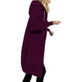 thumbnail image 2 of Winter Jackets for Women Fleece Lined Long Jackets Hoodies Zipper Sweatshirts Jackets Mid Length Coats with Pockets coats for women, 2 of 6