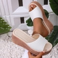 thumbnail image 6 of White Womens Summer Sandals Featuring Wedge Heel And Peep Toe For Casual Outerwear Comfortable Design, 6 of 9