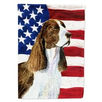 USA American Flag with Springer Spaniel Flag Canvas House Size