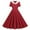 Red, variant on Womens Rockabilly Dress Summer V Neck 1950s Short Sleeve Solid Color Retro Double Button Vintage Party Big Swing Dress