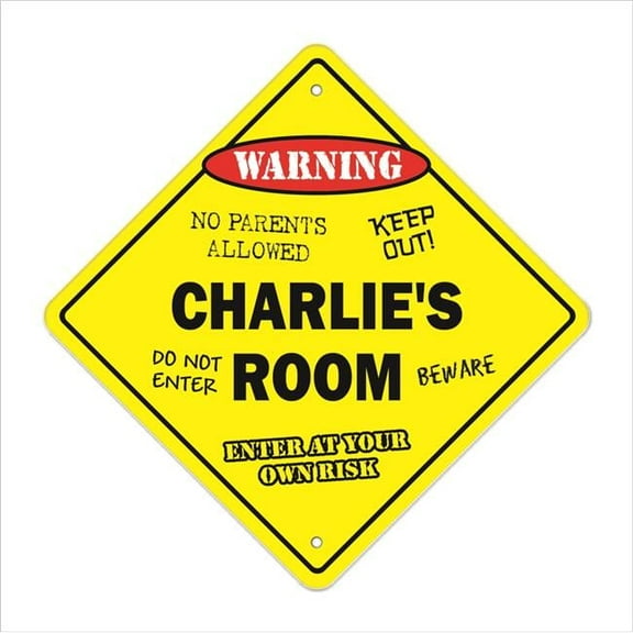 SignMission X-Charlies Room 12 x 12 in. Crossing Zone Xing Room Sign - Charlies