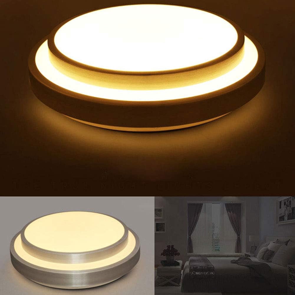 19.68Inch Double Round Close to Ceiling Lights Fixture 50W Dimmable LED Flush Mount Ceiling Light with Remote for Bedroom Kitchen Dining Room