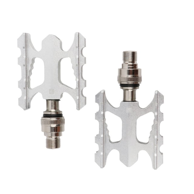 Greeniant Pedales de bicicleta Accesorios de bicicletas profesionales Plegable Aleación de aluminio Pedal de ciclismo Reemplazo Accesorio de Ciclismo Plata