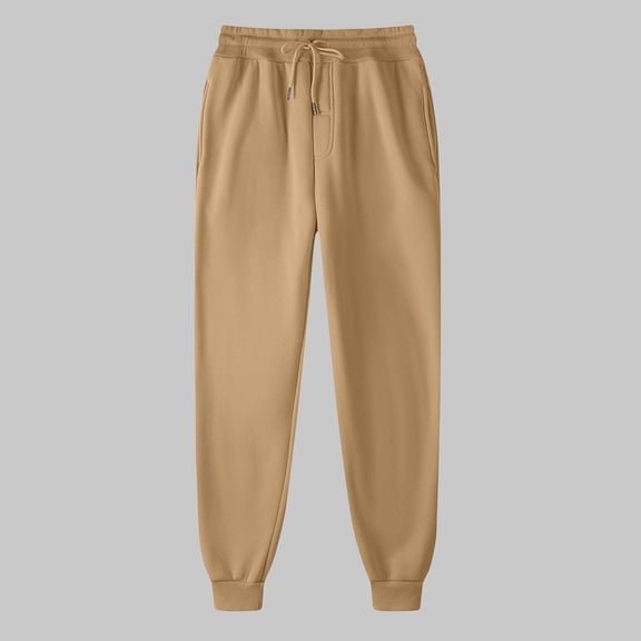 Njagoc3 Men's Solid Color Elastic Waist Casual Sweatpants, Loose Fit Trousers for Men