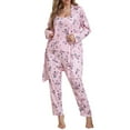 thumbnail image 2 of Ruimatai Women's 3-Piece Pajama Set Soft Milk Silk Pajamas Long Sleeve Top with Pants Comfortable Home Sleepwear Loungewear, 2 of 6