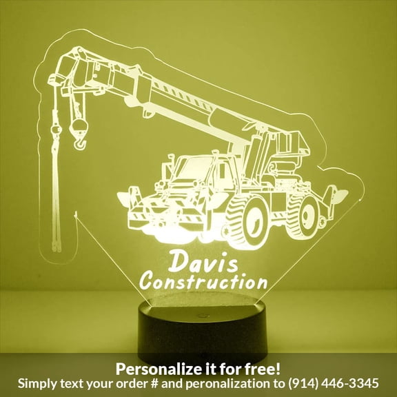 Mirror Magic Store Construction Crane Operator Color Changing Personalized LED Light with Remote Control