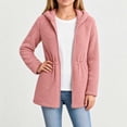 thumbnail image 4 of OGLCCG Girls Fleece Jacket with Hood Full Zip Fuzzy Sherpa Coat Long Sleeve Fall Winter Outwear with Pockets,Drawstring Waist(Pink,6-7 Years), 4 of 8