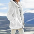 thumbnail image 5 of Edvintorg Jackets for Women Plus Size Winter Warm Loose Plush Zip Hooded Jacket Coat Abrigos Mujer Invierno 2025 White M, 5 of 6