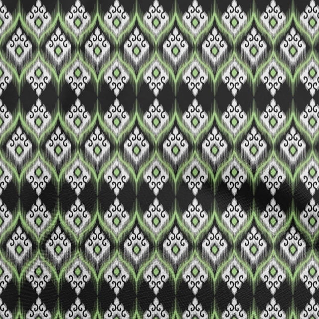 oneOone Silk Tabby Light Green Fabric Asian Ikat Craft Projects Decor Fabric Printed by The Yard 42 Inch Wide