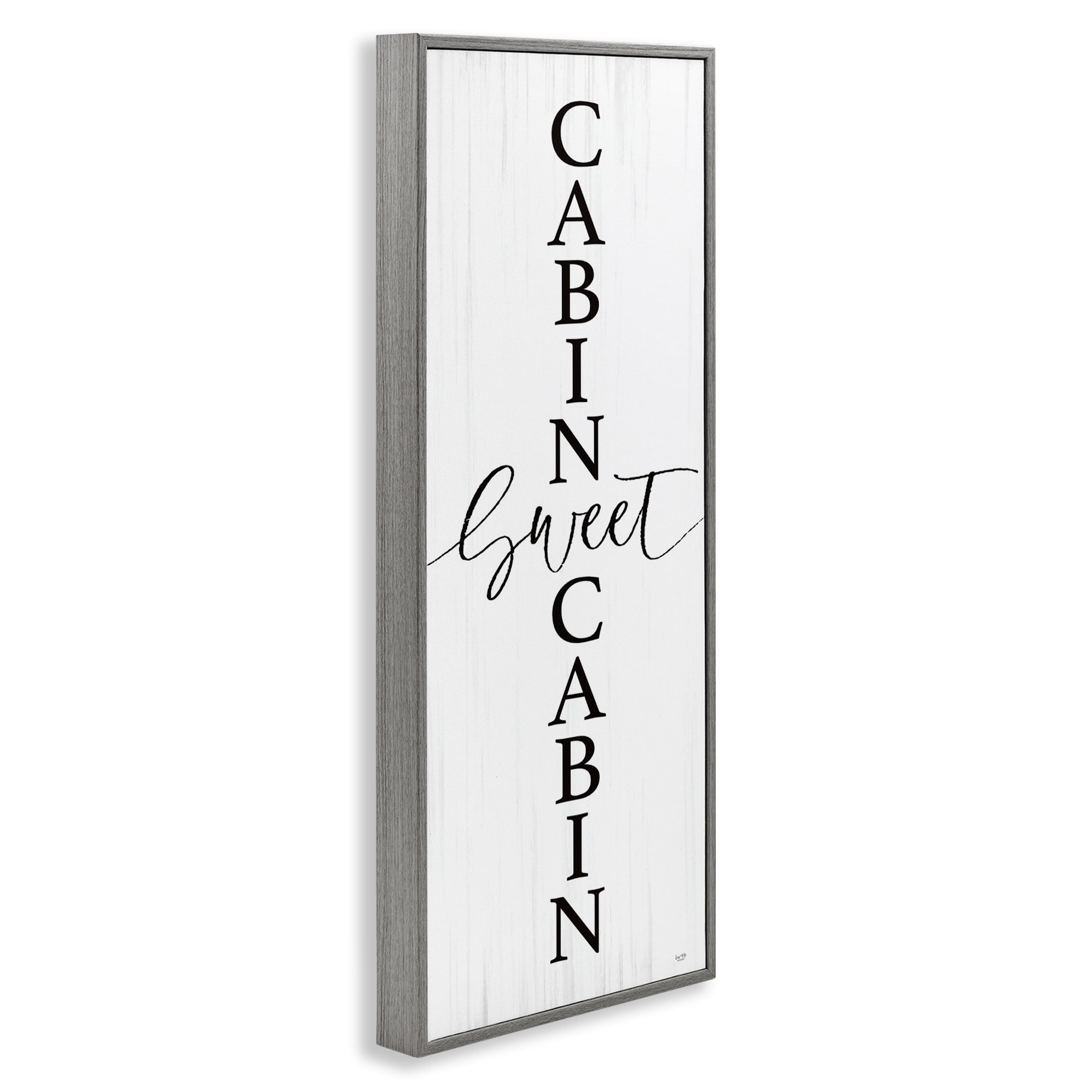Stupell Industries Sweet Cabin Vertical Words Gray Framed Giclee Art, design by Lux + Me Designs