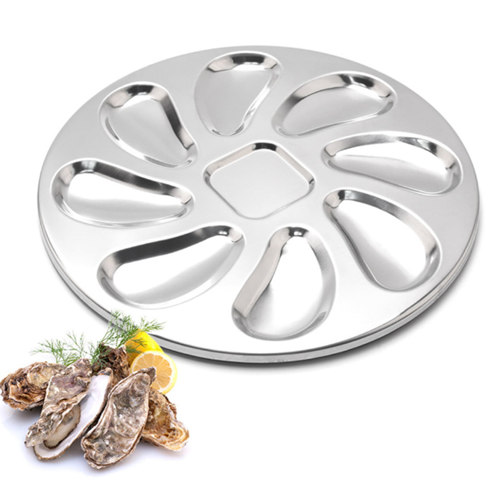Practical Stainless Steel Oyster-shaped Grooves Oyster Seafood
