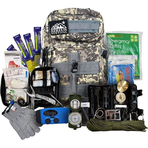Bug Out Bag Backpack Bugout Kit Great for Family - Survival Backpack for Earthquakes, Hurricanes, Floods, Tornados, Fires & Other Disasters