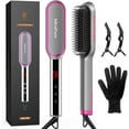 thumbnail image 1 of Hair Straightener Brush, Infrared Ionic Hair Straightening Brush, 13 Heat Settings with LED Screen & Anti-Scald & Auto-Off, Fast Heating Comb for Home Salon, 1 of 6