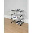 thumbnail image 5 of Mainstays 4 Tier Shoe Rack, Black and Silver, 8 Pairs of Shoes, Metal Tubes & Plastic Connectors, 5 of 10