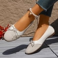 thumbnail image 5 of YHAJDS Ballet Flats for Women Solid Color Bow Vintage Slip On Round Toe Soft Sole Loafer Office Flat Shoes, 5 of 10