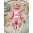 thumbnail image 4 of RUINIXCW Daddy's Girl Outfit Newborn Baby Girl Hospital Coming Home Outfit Infant Baby Girls Spring Fall Winter Clothes Ribbed Long Sleeve Romper and Pants Headband Set, 4 of 9