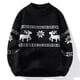 thumbnail image 3 of Suéter de cachemira de lujo de alta gama para otoño e invierno, nuevo suéter grueso y cálido para hombre, jersey navideño Harajuku coreano con ciervos, 3 of 4