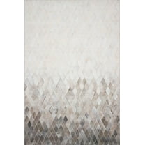 Loloi II Maddox Printed Cowhide Patchwork Sand / Taupe Area Rug