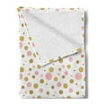 thumbnail image 2 of Pink Polka Dots Soft Flannel Fleece Throw Blanket, Blemishes in Small Big and Medium Sizes Golden Yellow Tone, Cozy Plush for Indoor and Outdoor Use, 50" x 70", Pale Pink Dark Khaki, by Ambesonne, 2 of 5