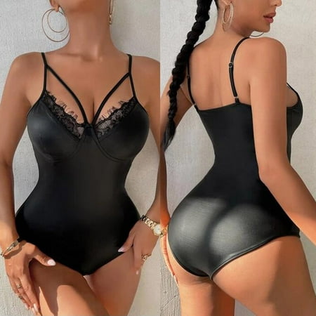 

Floleo Lingerie for Women Deals Sexy Women One-Piece Lingerie Temptation Lace Hollow Out Babydoll Underwear Sleepwear Bodysuit Leather Underwear Valentines Day Gifts
