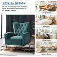 thumbnail image 3 of Velvet Accent Chair Upholstered Sofa Armchair with Button Tufted Back for Home Living Room, BLUE, 3 of 7