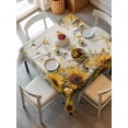 thumbnail image 2 of Farmhouse Sunflower Suqare Tablecloth - 54 x 54 Inch, Vintage Daisy Butterflies Rustic Burlap Waterproof & StainResistant Tablecloth, Washable Oil-proof Table Cover for Dining/Party/Wedding/Buffet, 2 of 9