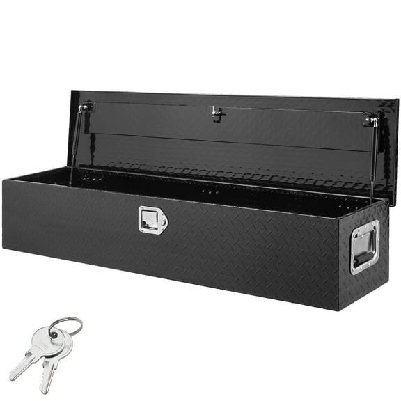 VEVOR 48"x15"x15" Heavy Duty Aluminum Bar Tread Tool Box for Pick Up Truck Bed