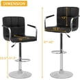 thumbnail image 4 of YRLLENSDAN Counter Height Bar Stools with Back Sets of 2, Barstools 2 Set Adjustable Height Modern Swivel Bar Stool PU Leather Full Back Bar Chairs for Kitchen, Black, 4 of 7