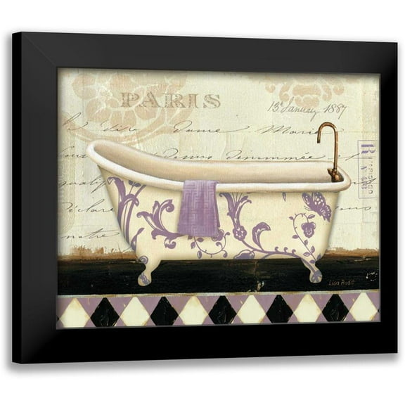 Audit, Lisa 14x12 Black Modern Framed Museum Art Print Titled - Lavender Marche de Fleurs Bath I