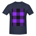 thumbnail image 4 of Bingfone Purple Buffalo Plaid Men'S Loose Fit Short-Sleeve Pocket T-Shirt, 4 of 7