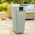 thumbnail image 4 of happimess Keaton Modern 24.13-Gallon All-Weather Wicker/Metal Lidded Hideaway Outdoor Trash Can, Mint Blue/White, HPM1203C, 4 of 9