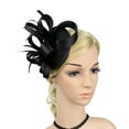 thumbnail image 3 of QUOTAY Elegant Black Mesh Bridal Hair Clip Fascinator Headpiece for Bride Prom Evening Party and Wedding 03_Black，13cm, 3 of 3