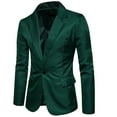 thumbnail image 2 of SWSMCLT Men's Business Casual Suit Jacket Sport Coat Slim Fit Notch Collar Snazzy Split Suit Separate Long Sleeve Dark Green 38, 2 of 3