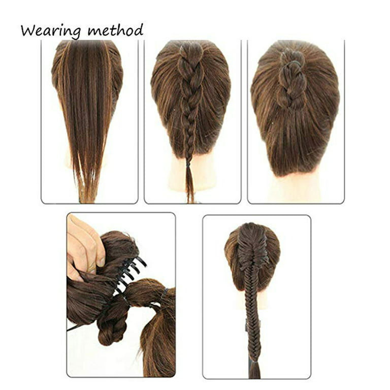 LELINTA Fishtail Braid Ponytail Extension Clip in/on Hair Chignon
