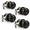 Black-4 Pack, variant on Black 20 Pack Stainless Steel Interior Door Knobs with Thumb Turn Lock