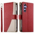thumbnail image 1 of Funda cartera GANGXUN para Samsung Galaxy A55 , cuero PU con tarjetero, cremallera, correa de mano, soporte y protección 479°, 1 of 6