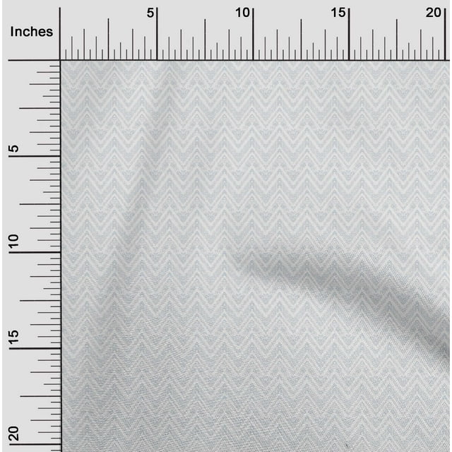 oneOone Polyester Lycra Light Grayish Blue Fabric Chevron Geometric Craft Projects Decor Fabric Printed By The Yard 56 Inch Wide