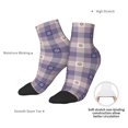 thumbnail image 6 of Rocae Purple Floral Gingham Check Plaid for Premium Adult Socks,Comfortable, Breathable, and Durable Socks, Perfect for Everyday Wear, 6 of 7