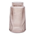 thumbnail image 1 of Florero Decorativo Hometrends 20 cm, Diseño Rayas, Vidrio Café, 1 of 4