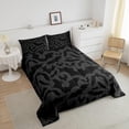 thumbnail image 3 of Halloween Themed Twin Size Comforter Set,Black Bats Animal Print Bedding Comforters Bedroom Collection,Dark Grey Color Bedding Set Teens, 3 of 6