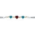 thumbnail image 2 of 925 Silver and 10K Yellow Gold Crimson Red Mystic Topaz and London Blue Topaz and Lab Grown Diamond Bracelet for Women (3.28 Cttw, November Birthstone, Heart 6.5/7/7.5 inch, Made in Italy), 2 of 5