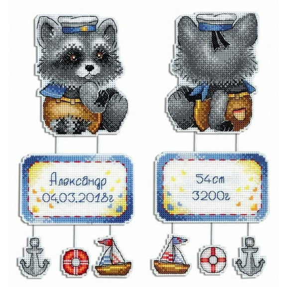Plastic Canvas Racoon SR-570 Counted Cross Stitch Kit