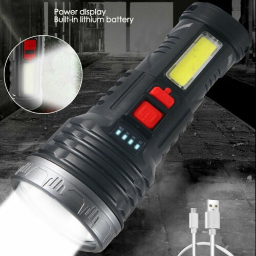 100000lm Super Bright Flashlight LED Tactical Torch w/ USB Rechargeable Battery 