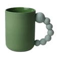 thumbnail image 1 of Taza de cerámica para bebidas, taza de café de porcelana sencilla, portátil para el hogar con asa Verde, 1 of 9