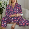 thumbnail image 6 of Hirioo red Skull flower for Women's Pajama Sets 2 Piece Pjs Women's Long-Sleeved Pajama Set Button Down Sleepwear,S-XXL-XX-Large, 6 of 7