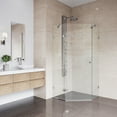 thumbnail image 6 of VIGO Verona 38 in. L x 38 in. W x 73 in. H Frameless Hinged Neo-angle Shower Enclosure in Brushed Nickel with Clear Glass, 6 of 11