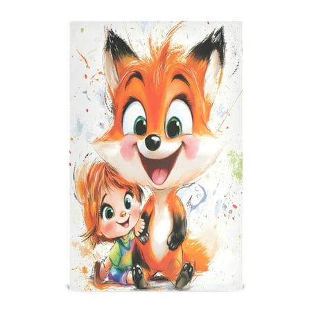 

Baby and Fox Kitchen Towels Set of 4 Tea Towels for Kitchen Decorative Waffle Dishcloths 28x18in