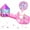 Pink A, variant on PigPigPen 3pc Polyester Princess Castle Ball Pit Tent for Toddlers with Pop-up Tunnel Indoor Outdoor