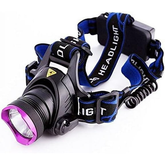Rechargeable Purple Cycling Light, Light Rechargeable Long Shot Lightweight Compact Waterproof Fishing Camping,USB Rechargeable Headlamp for Running, Dog Walking, Biking, Camping, Reading